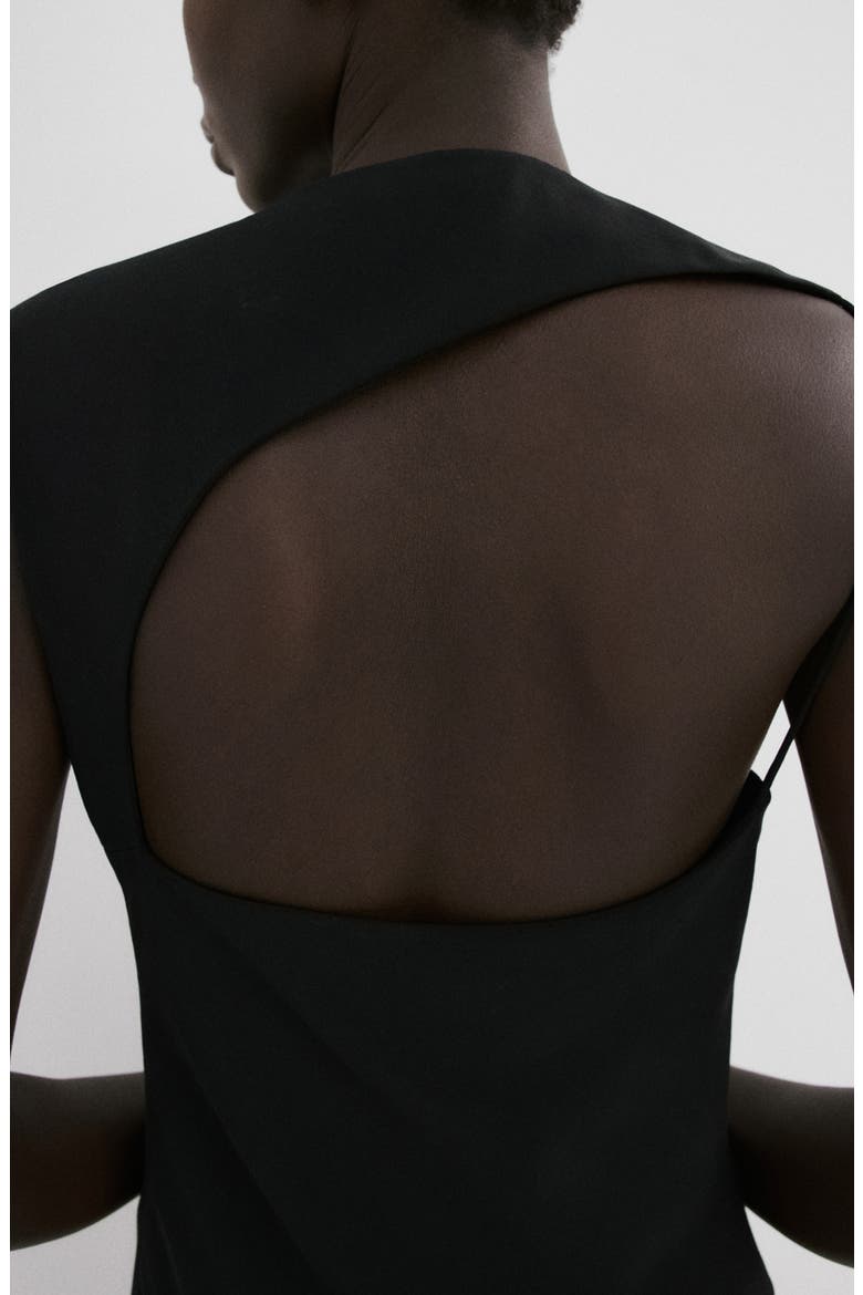 Open Back Midi Dress, Alternate, color, BLACK