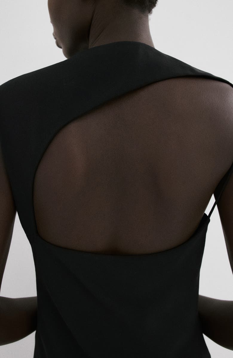 MANGO Open Back Midi Dress, Alternate, color, Black