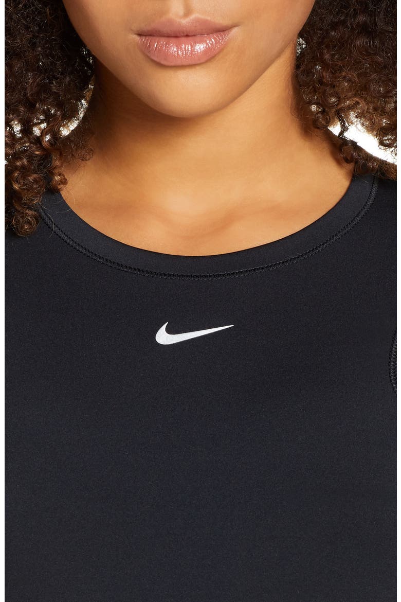 Pro AeroAdapt Crop Top, Alternate, color, BLACK/ BLACK/ METALLIC SILVER