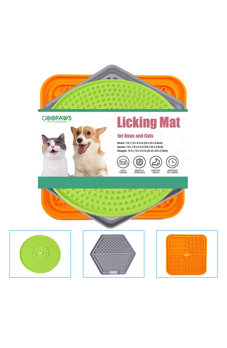 GOOPAWS 3Pack Licking Mats, Alternate, color, Multicolored