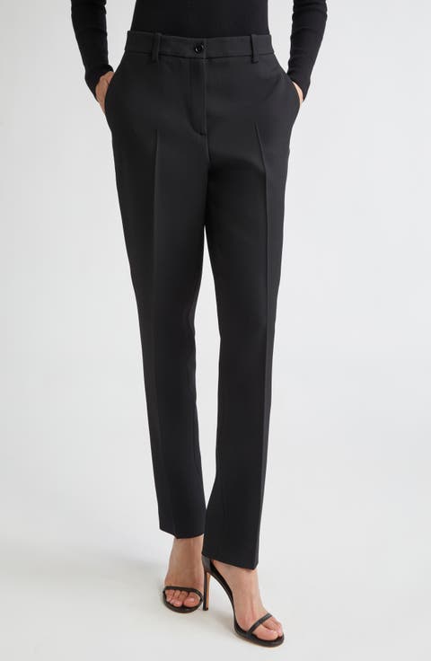 Samantha Pintuck Pleat Crepe Sablé Ankle Pants