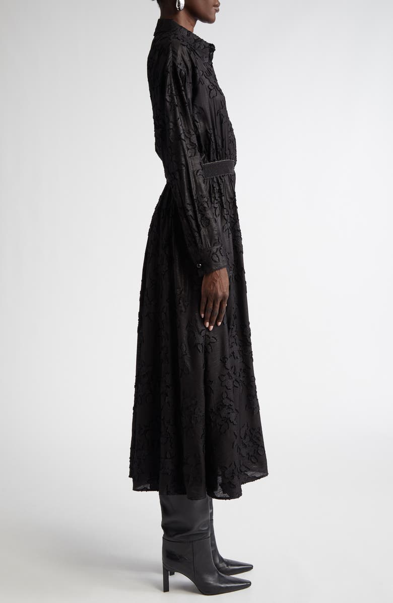 ST. JOHN Floral Fil Coupé Long Sleeve Shirtdress, Alternate, color, 