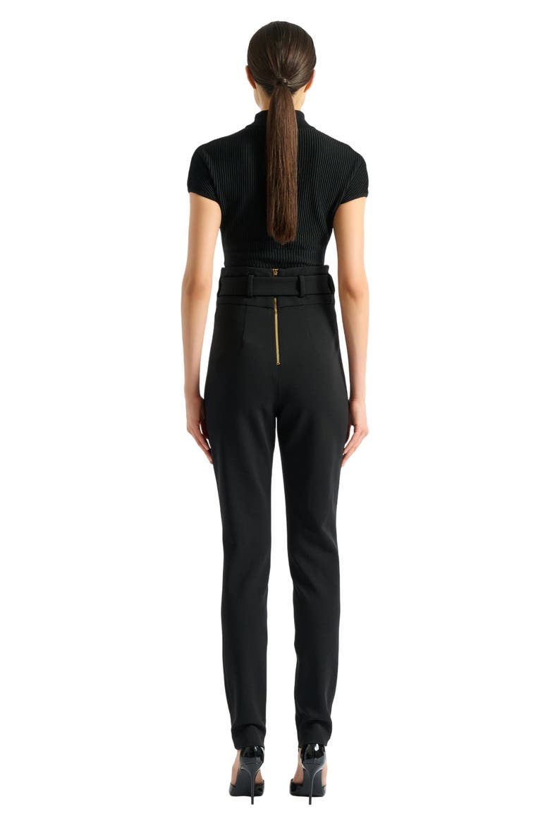 Ribbed knit bodysuit, Alternate, color, black