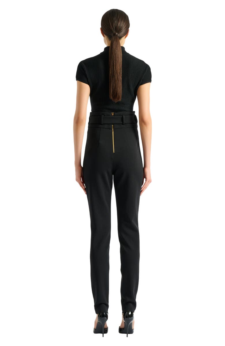 Balmain Ribbed knit bodysuit, Alternate, color, Black