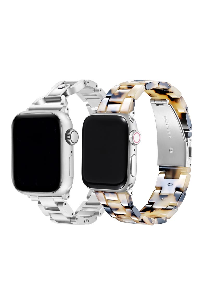Claire Avery 2-Pack Apple Watch® Watchbands, Alternate, color, SILVER ASSORTED