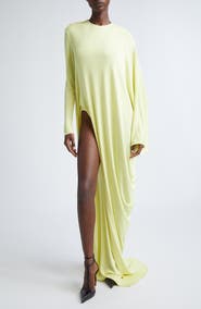 TOM FORD Cutout Draped Long Sleeve Jersey Gown