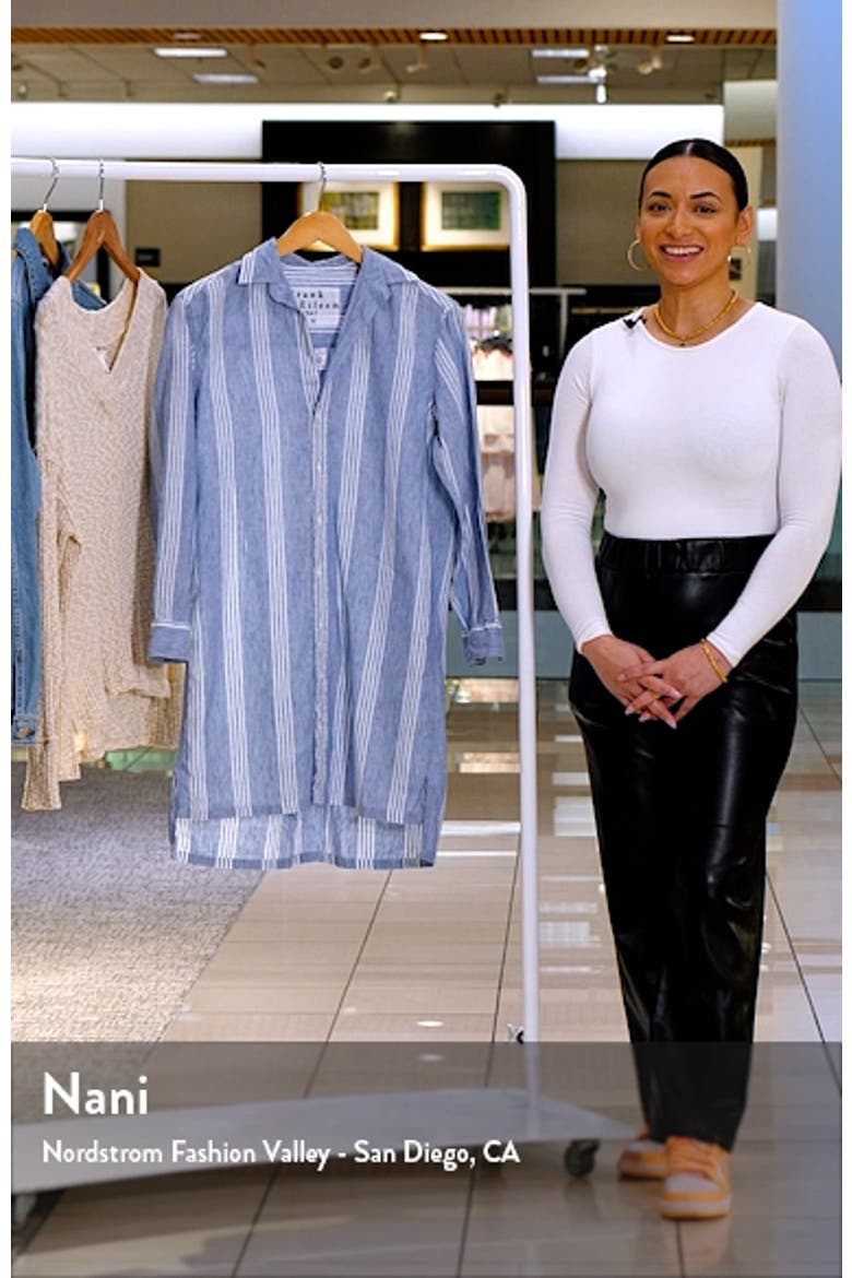 Hunter Stripe Step Hem Linen & Cotton Shirtdress video