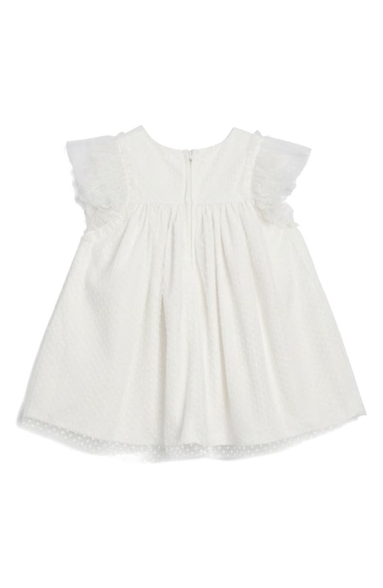 Pippa & Julie Kids' Lilly Dot Mesh Float Dress, Alternate, color, White