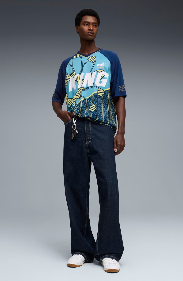 PUMA KING Extravaganza Jersey T-Shirt, Alternate, color, Vibrant Blue