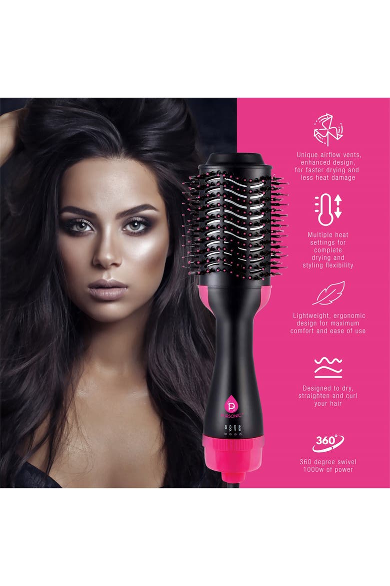 One Step Hair Dryer & Volumizer Brush, Alternate, color, Black