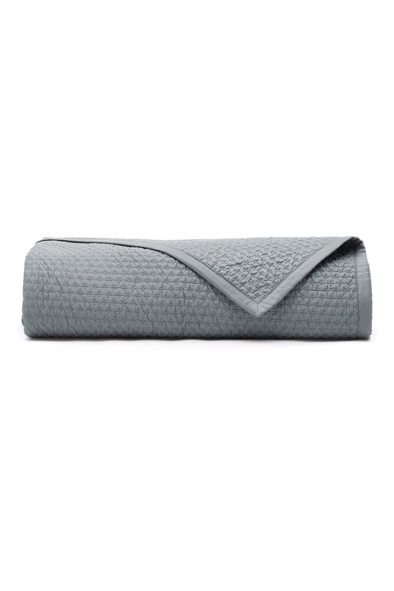 Signature Texture Stitch Organic Cotton Quilt, Main, color, BLUESTONE