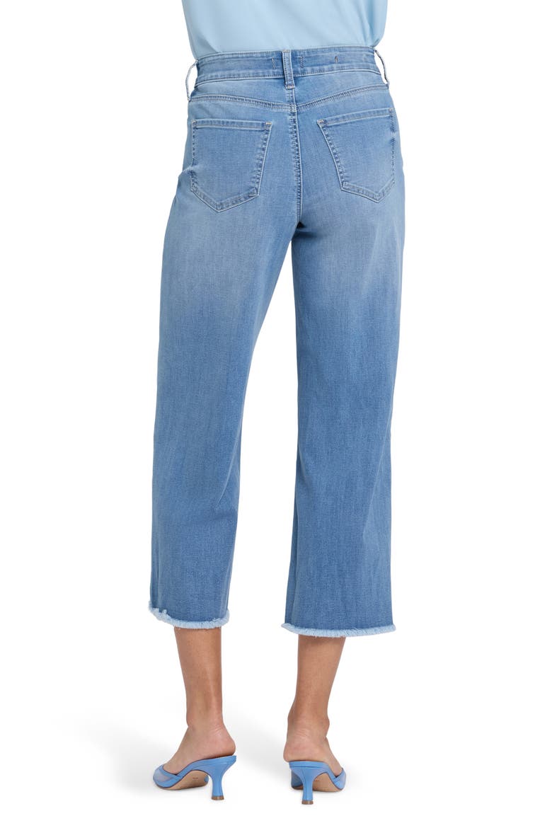 Coco High Waist Fray Hem Relaxed Crop Wide Leg Jeans, Alternate, color, VISTA LAKES