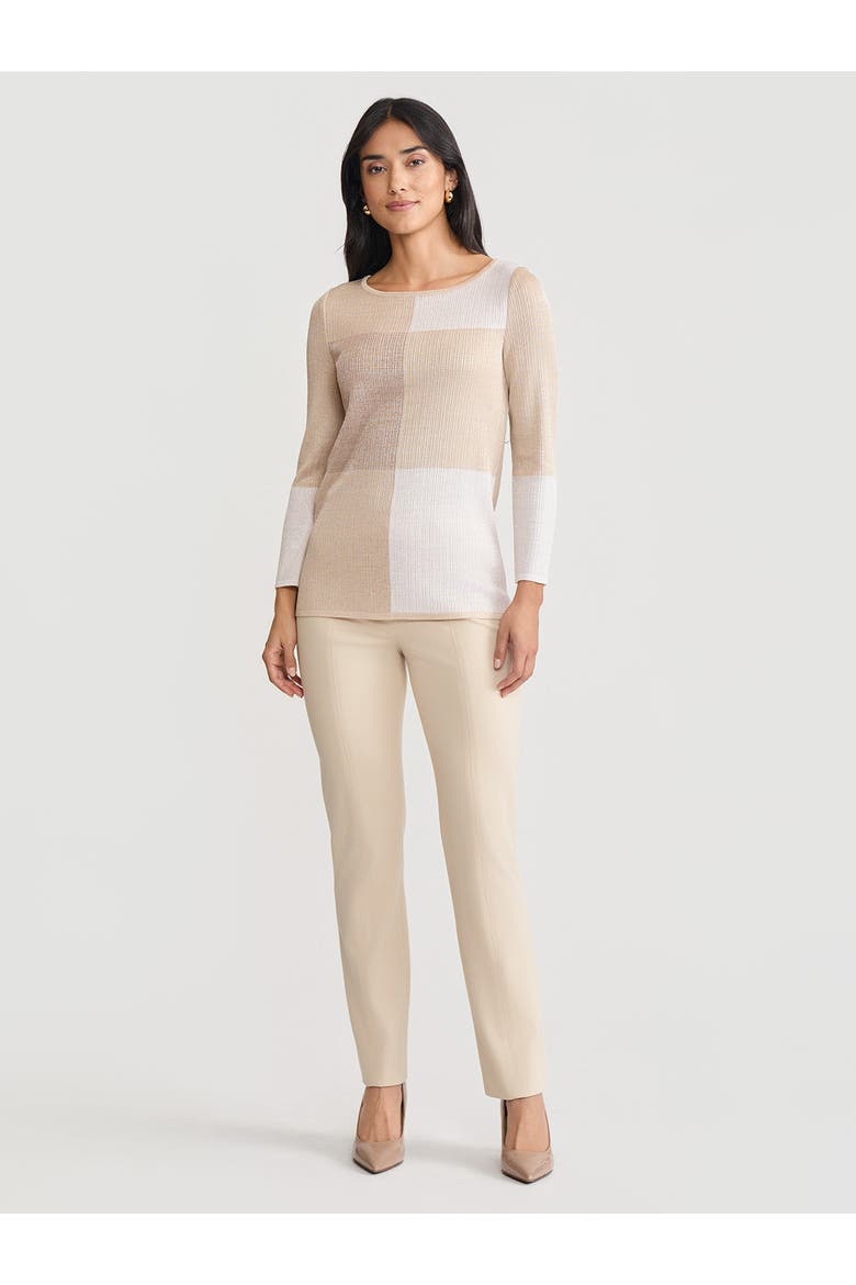 Pearlescence Colorblock Knit Tunic, Main, color, Biscotti/White/Charmeuse