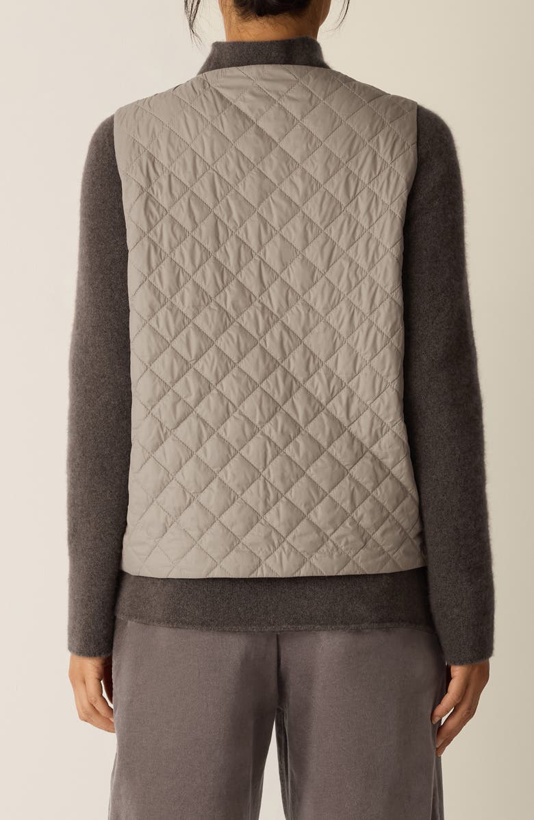 Eileen Fisher V-Neck Quilted Vest, Alternate, color, Reed