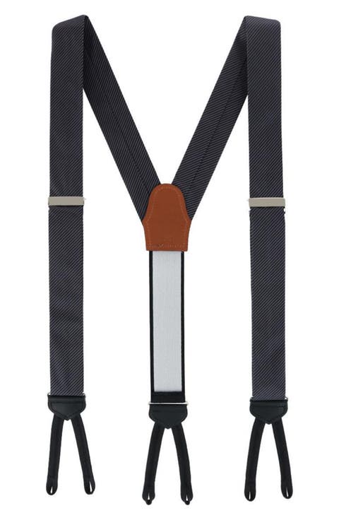 Leyton Diagonal Stripe Silk Formal Suspenders