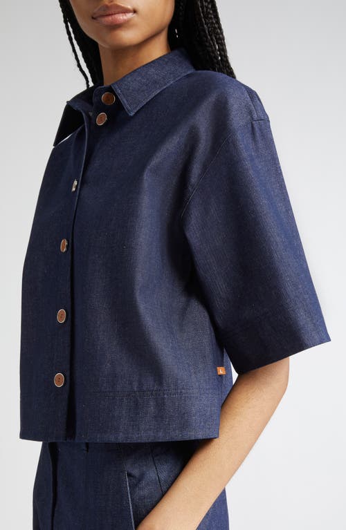 Lafayette 148 New York Lightweight Denim Crop Shirt