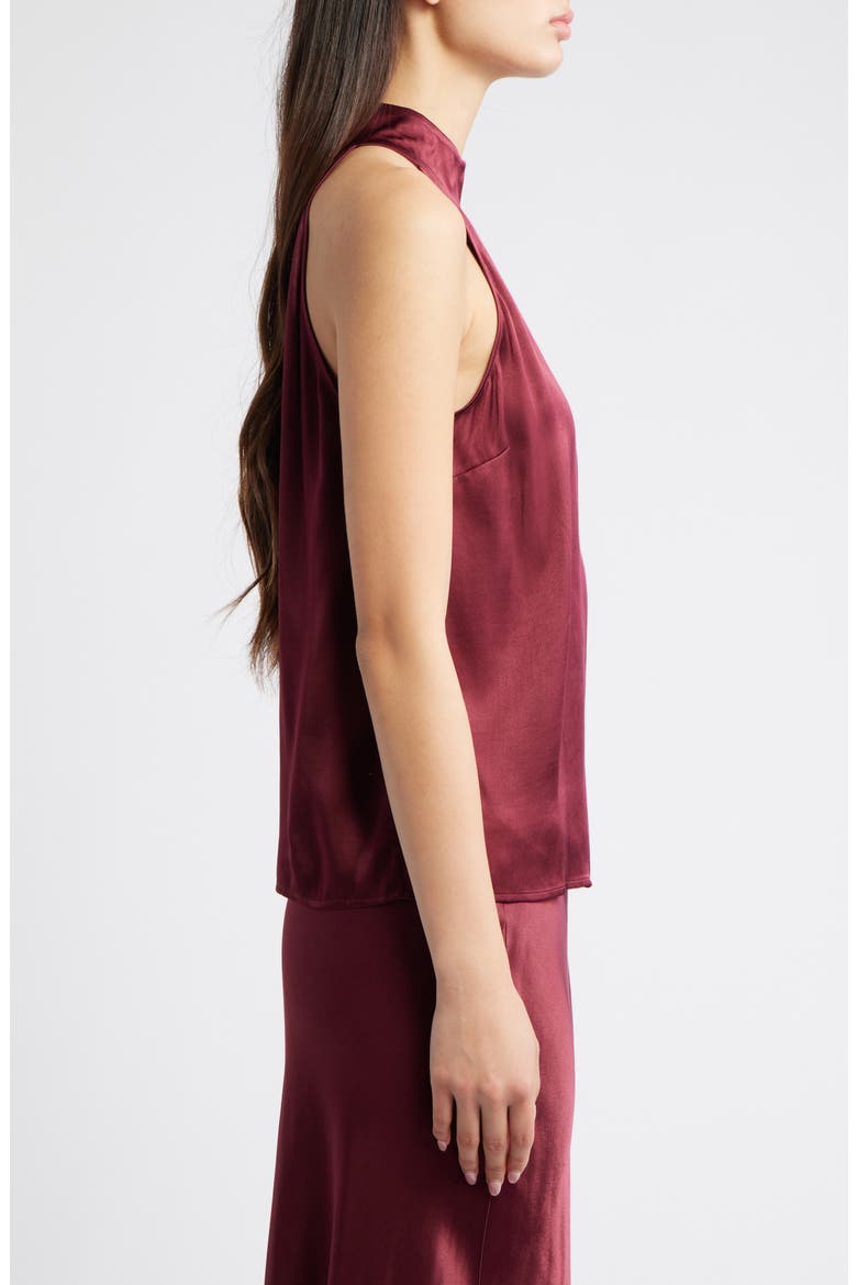 Leah Satin Crepe Halter Top, Alternate, color, GARNET