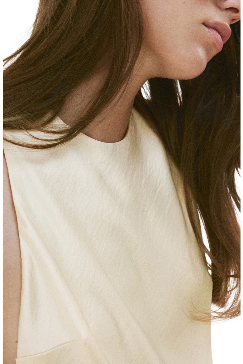 Satin Open Back Dress, Alternate, color, PASTEL YELLOW