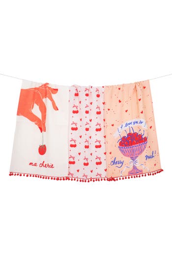 Tiramisu Set Of Three Ma Cherie Kitchen Towels In Multi