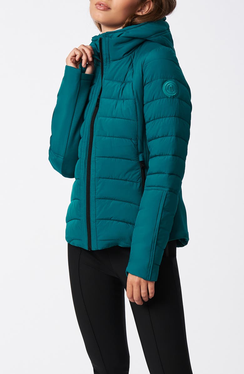 Bernardo Hooded Quilted Water Repellent Jacket, Alternate, color, Shadded Spruce