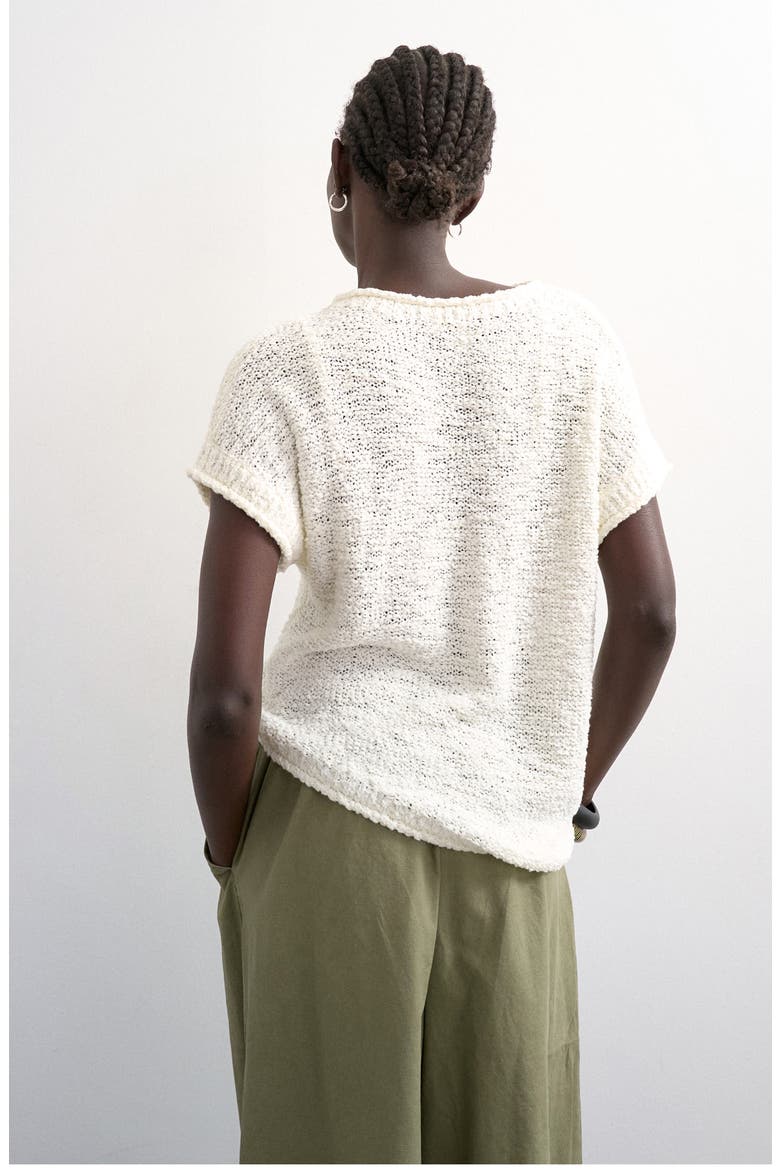 Open Stitch Knit Asymmetric Top, Alternate, color, IVORY