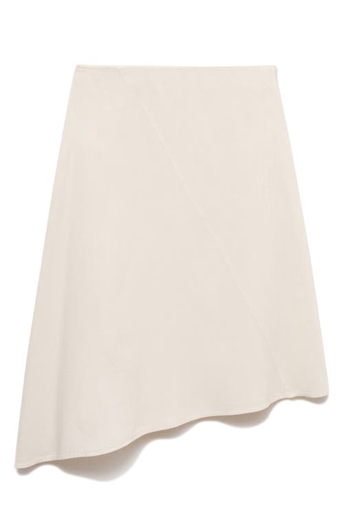Mango Asymmetrical Cotton Midi Skirt Ecru In Brown