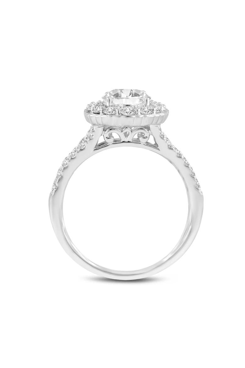 Octavia 14K White Gold Oval Lab Grown Diamond Halo Engagement Ring - 2.5 Ct, Alternate, color, 14K White Gold