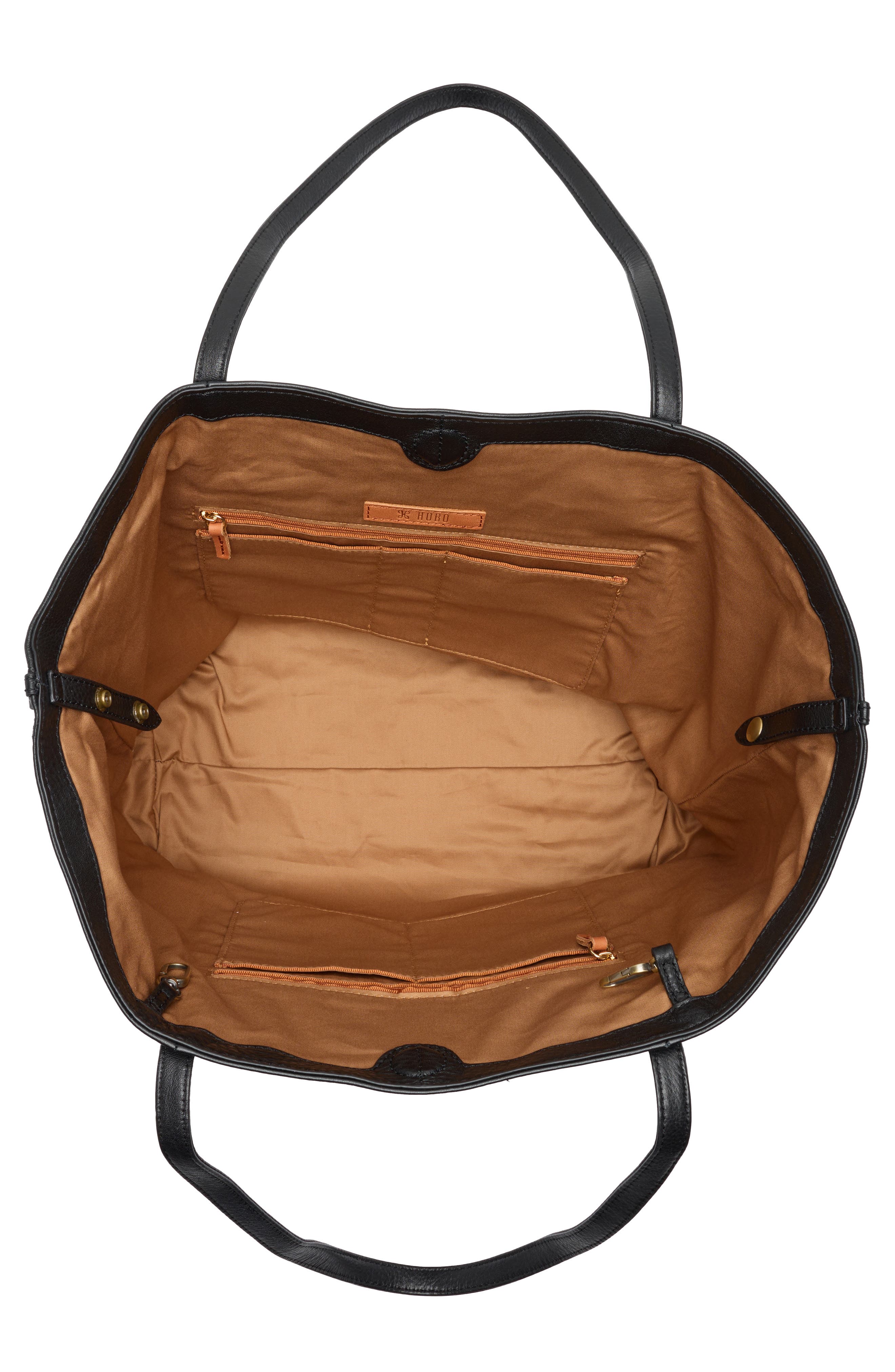 HOBO Medium Kingston Leather Tote, Alternate, color, Black