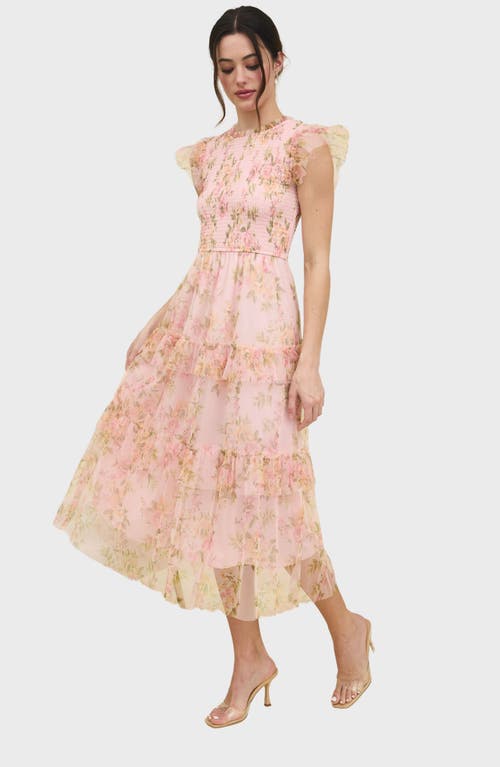 BLU PEPPER BLU PEPPER FLORAL SMOCKED MAXI DRESS 