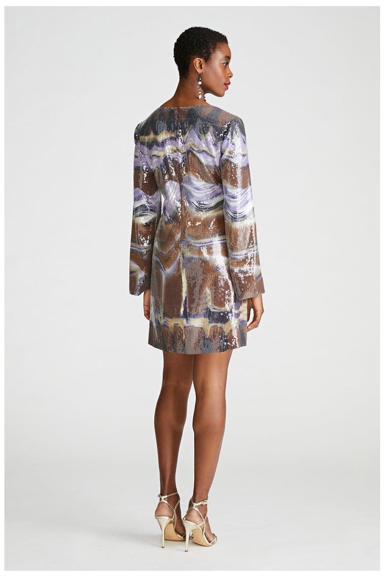 Wynonna Dress In Sequin, Alternate, color, Earth Strata