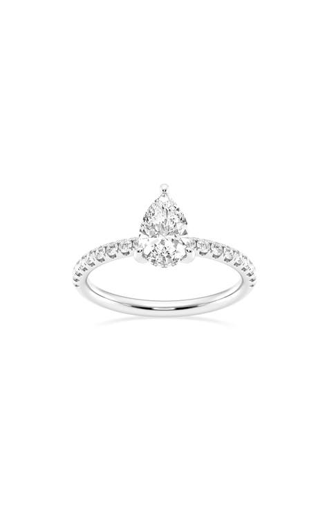 Pear Cut Lab Created Diamond Ring - 1.33ctw