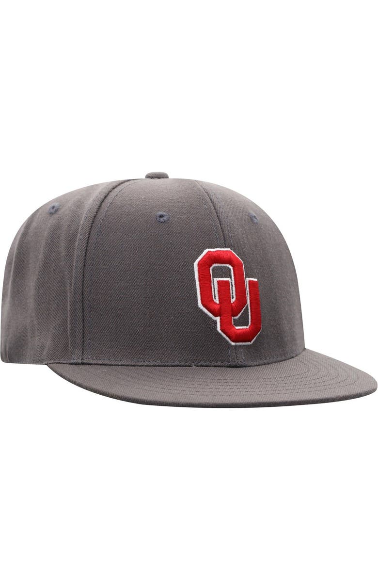 TOP OF THE WORLD Men's Top of the World Charcoal Oklahoma Sooners Team Color Fitted Hat, Alternate, color, Charcoal