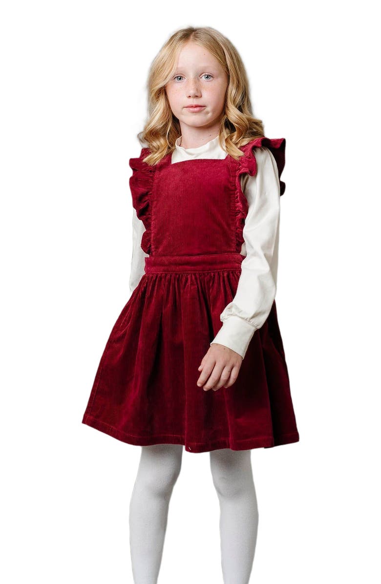 Hope & Henry Girls' Organic Corduroy Ruffle Jumper, Toddler, Main, color, 