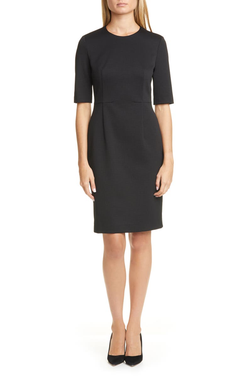 BOSS Daxine Textured Sheath Dress, Main, color,