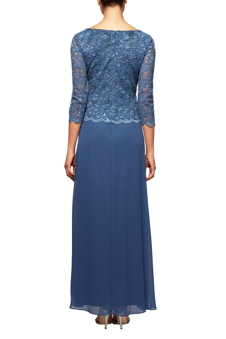 Mock Two-Piece Gown, Alternate, color, WEDGEWOOD