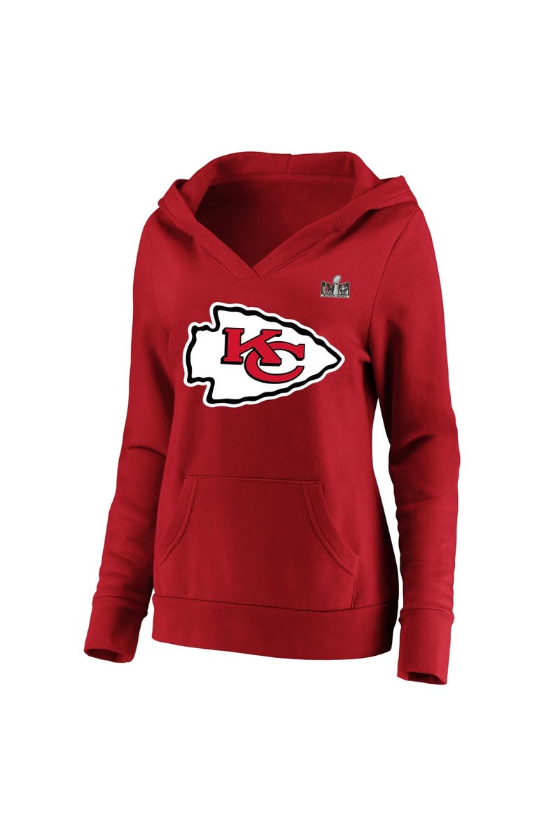 FANATICS Women's Fanatics Branded Travis Kelce Red Kansas City Chiefs Super Bowl LVIII Name & Number Plus Size Fleece Pullover Hoodie, Alternate, color, 