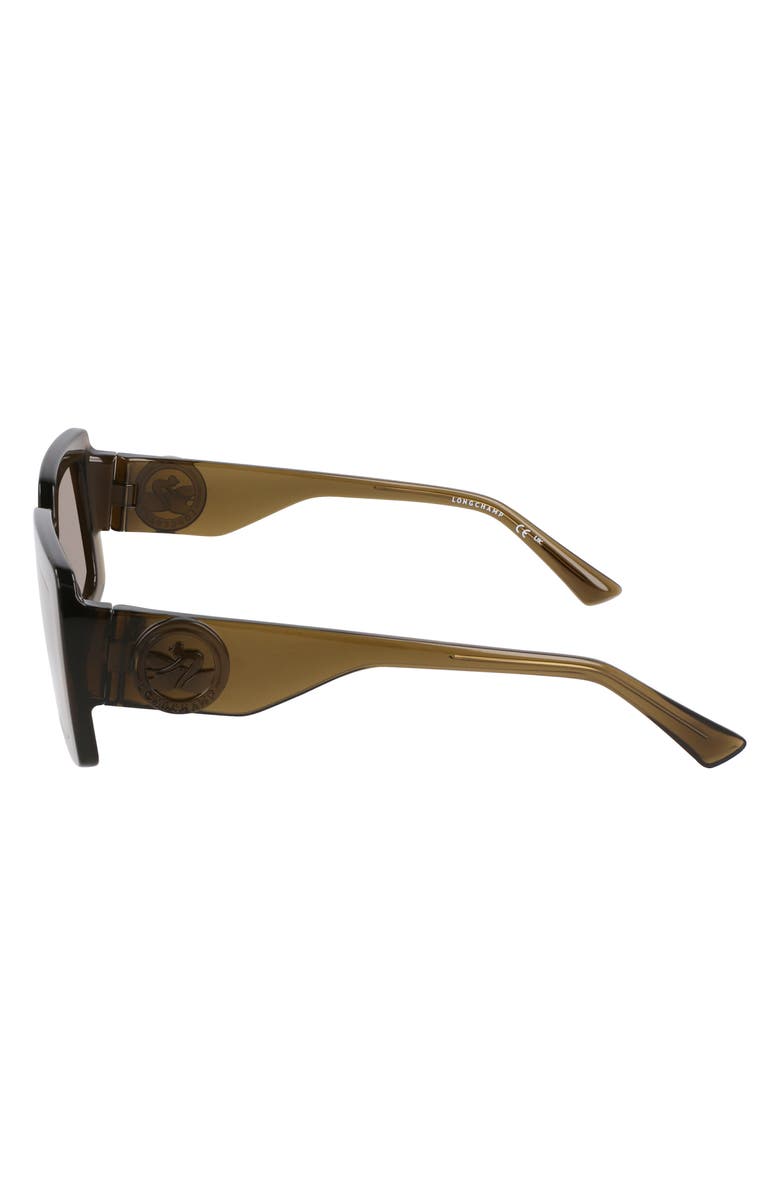 Longchamp 53mm Rectangular Sunglasses, Alternate, color, Khaki
