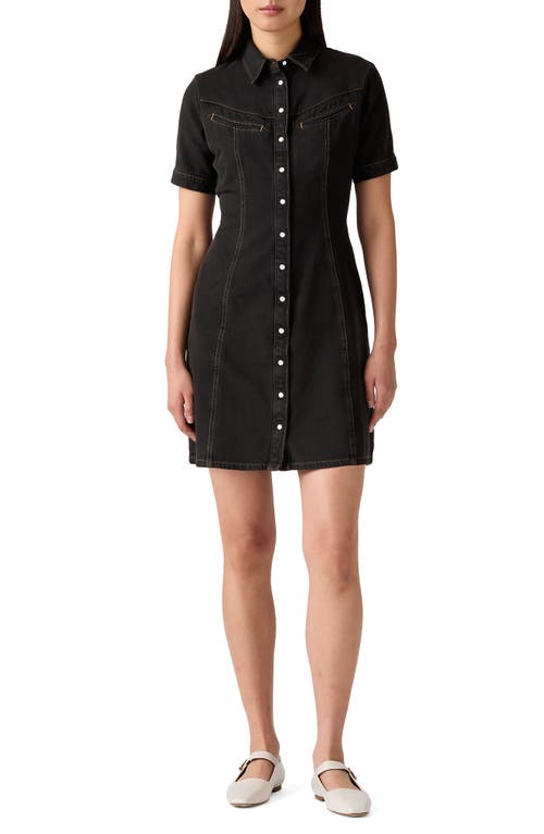 Levi's Rinoa Short Sleeve Denim Shirtdress In Black