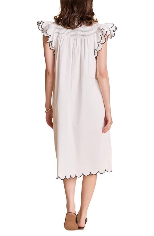 ENGLISH FACTORY ENGLISH FACTORY SCALLOP HEM MIDI DRESS
