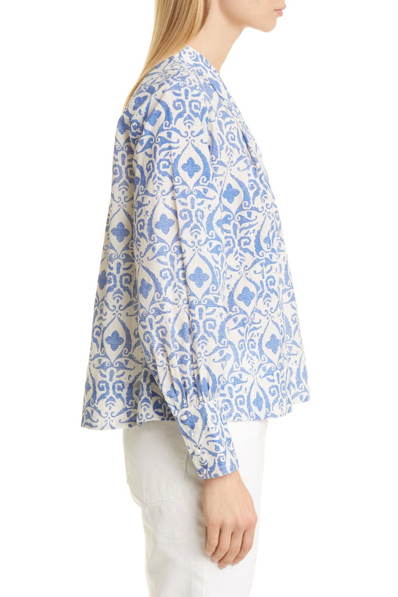 Freya Floral Embroidered Cotton Top, Alternate, color, MYKONOS