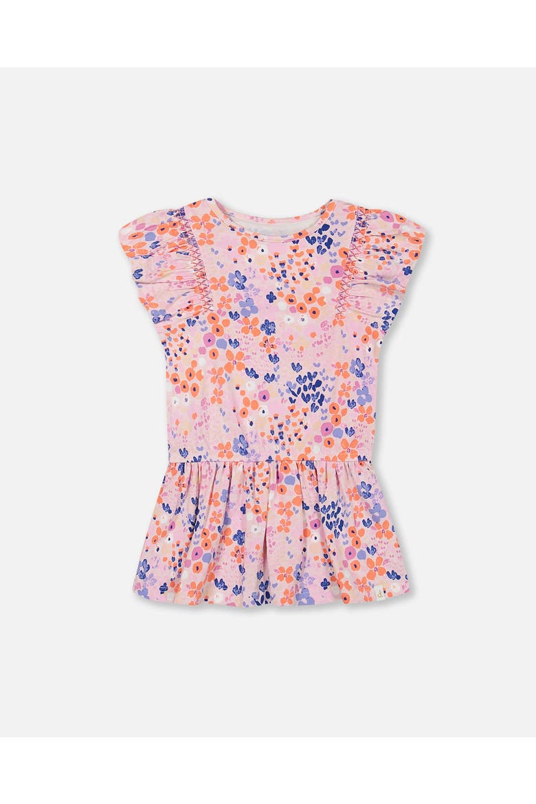 Little Girl's Organic Cotton Tunic Lavender Printed Fields Flowers, Main, color, Lavender Printed Flowers