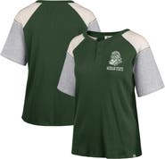 '47 Women's '47 Green Michigan State Spartans Underline Harvey Colorblock Raglan Henley T-Shirt