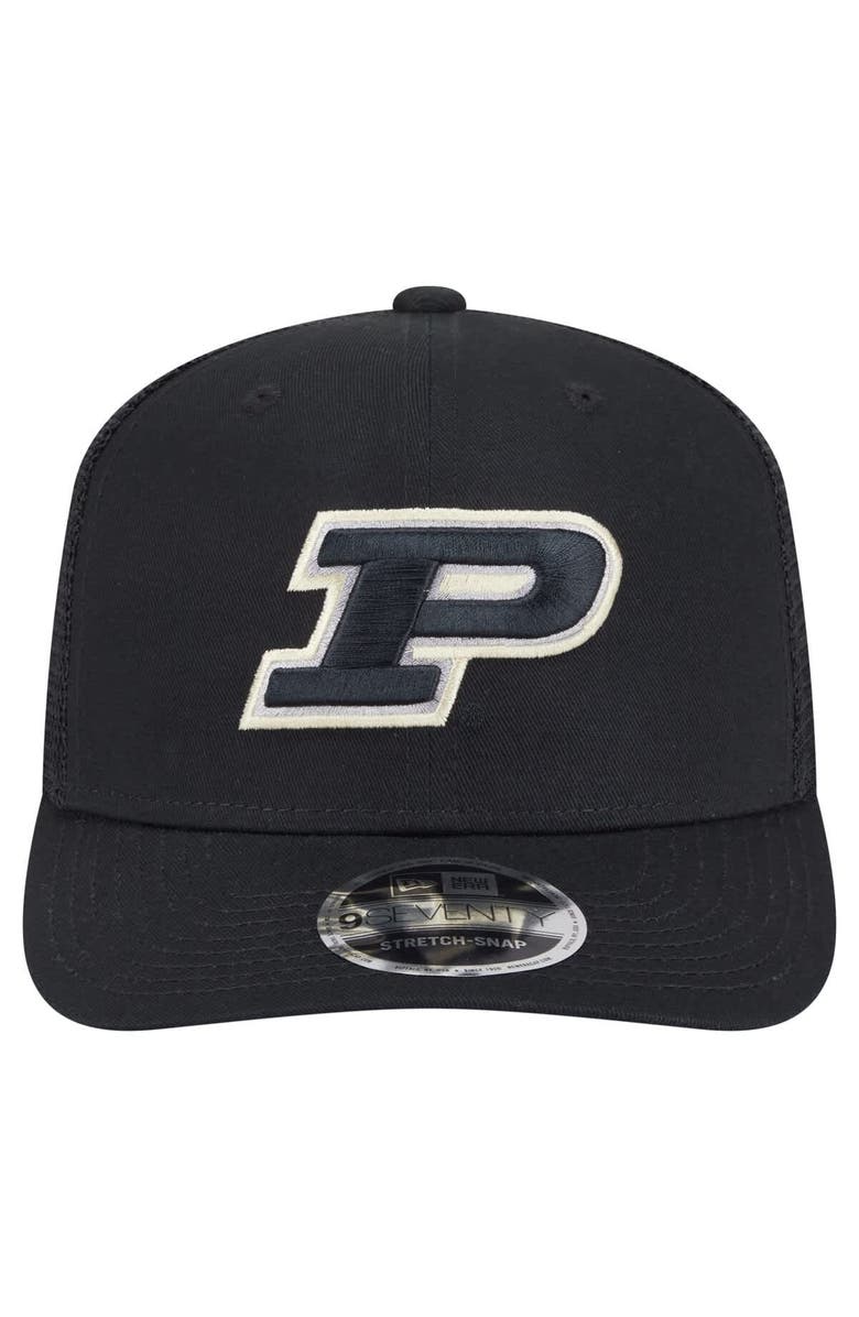 New Era Men's New Era Black Purdue Boilermakers Primary 9SEVENTY Trucker Stretch-Snap Hat, Alternate, color, 