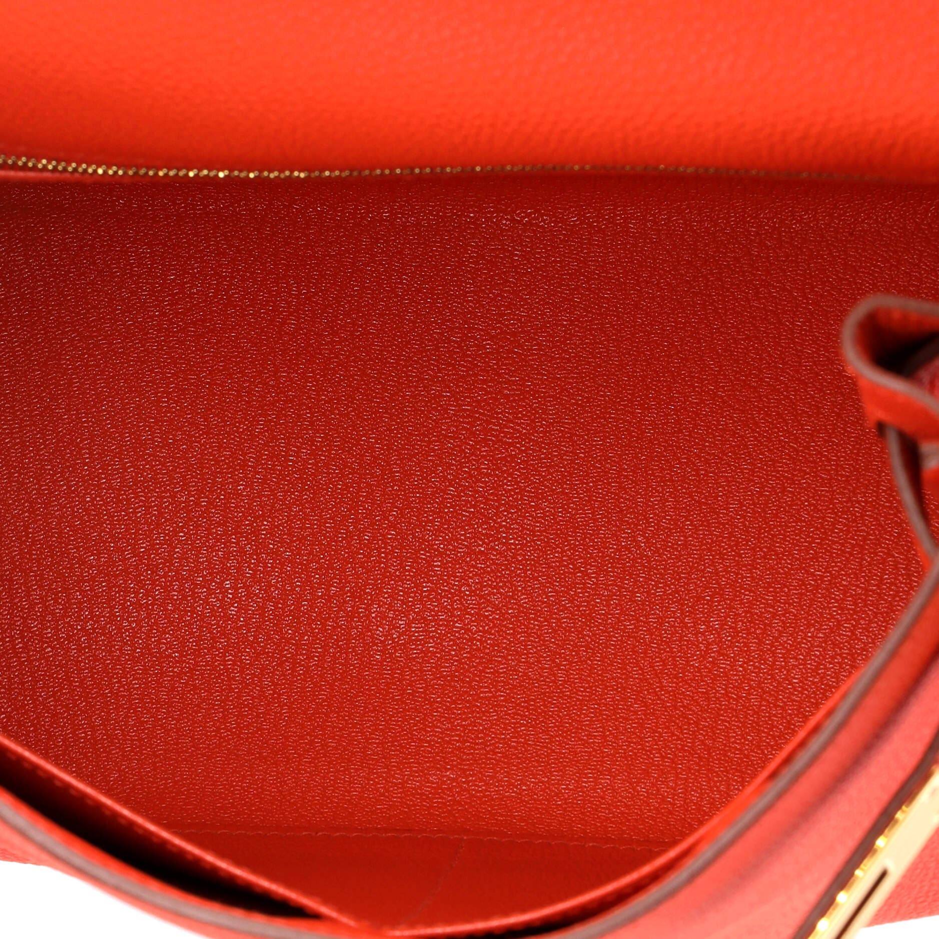 Pre-Owned Hermes Kelly Handbag Orange Togo with Gold Hardware 28, Alternate, color, Capucine