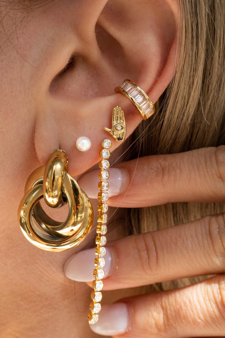 Lucia Earrings, Alternate, color, Gold