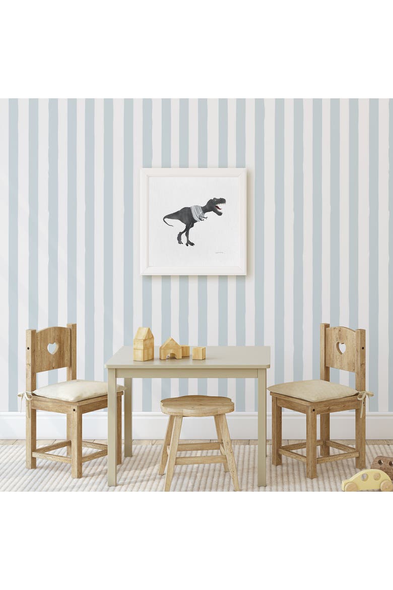 Dino Stripes Framed Museum Quality 12" x 12" Art Print, Alternate, color, Multicolored