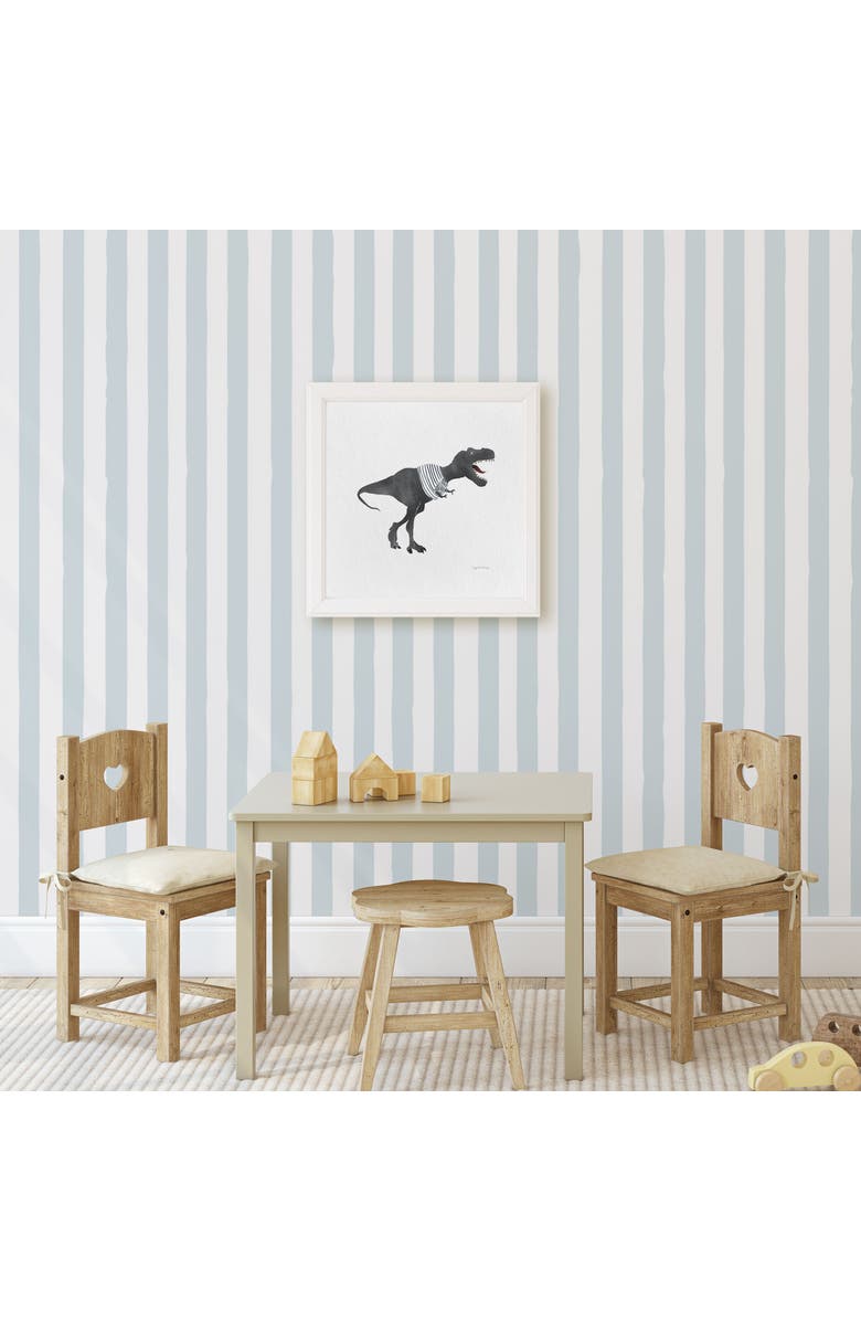 Ramus & Co Dino Stripes Framed Museum Quality 12" x 12" Art Print, Alternate, color, Multicolored