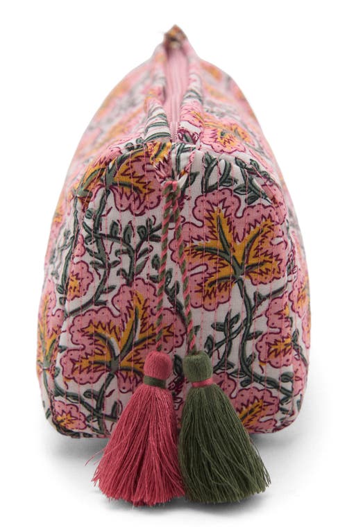 Mango Textured Cotton Cosmetics Bag In Pink