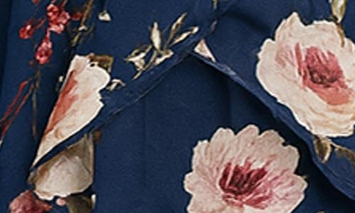 Zunie Kids' Chiffon Faux Wrap Dress In Blue