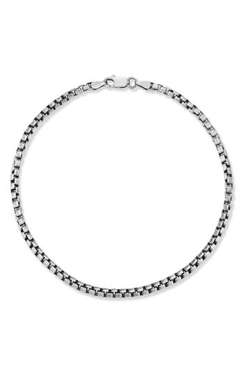 Yield Of Men Oxidized Round Box Chain Bracelet In Silver